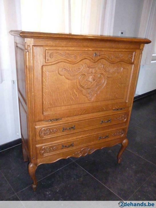 Meuble en bois de chêne style Louis bar meuble TV déco, Maison & Meubles, Enlèvement, Utilisé