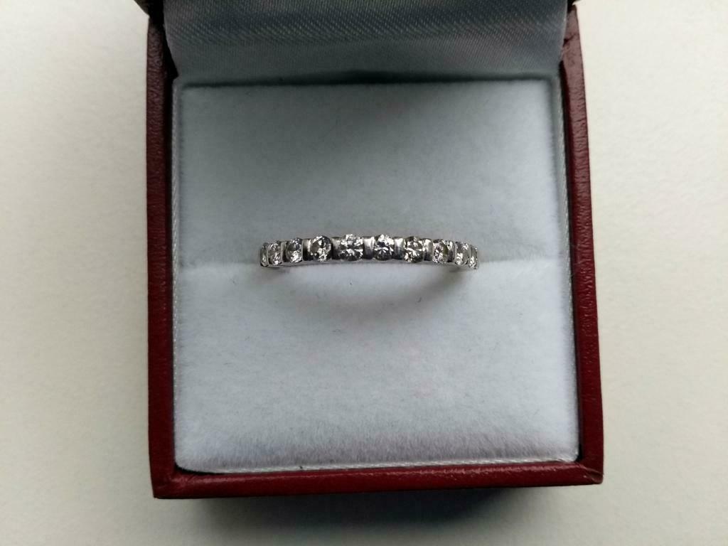 Ring wit goud met diamant, Bijoux, Sacs & Beauté, Bagues, Enlèvement ou Envoi, Utilisé, Blanc