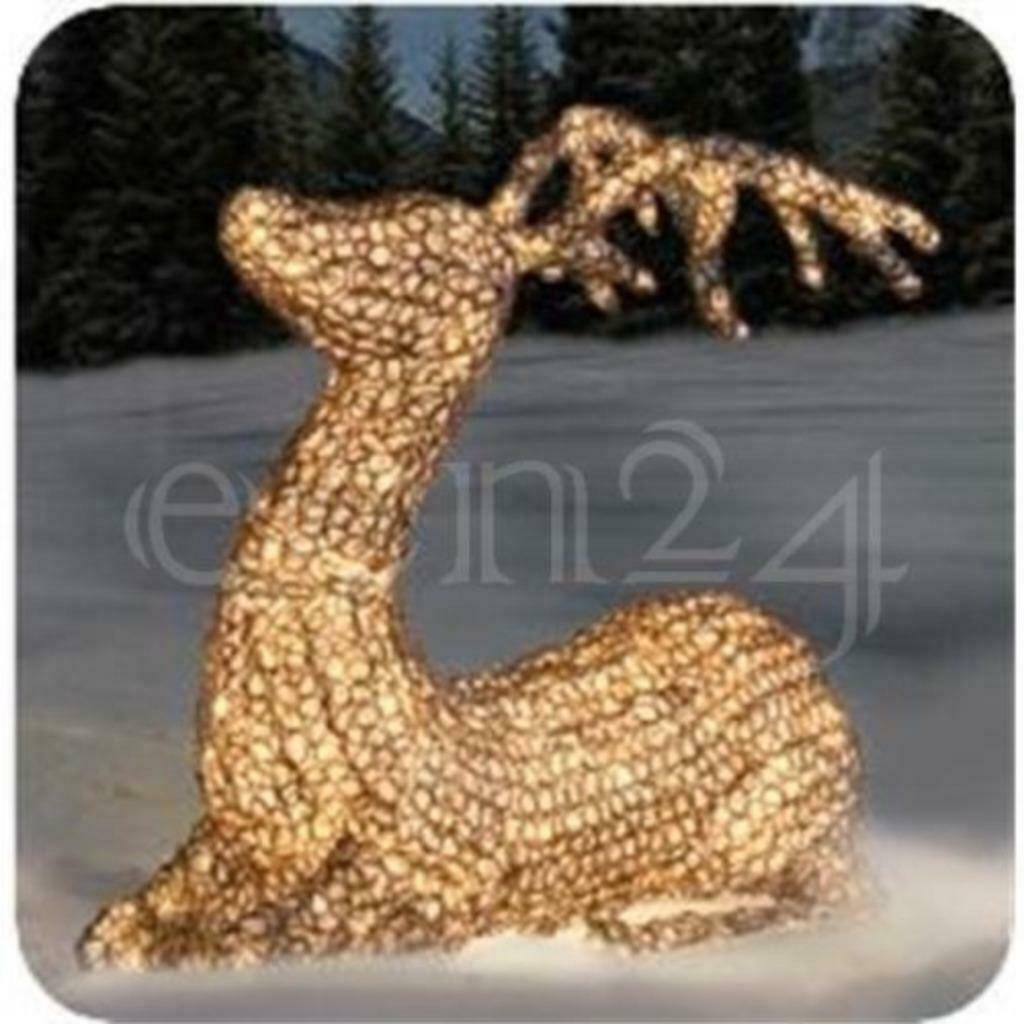 Mooi Groot Liggend Led-Rendier In Glasoptiek - 400 Led's, Diversen, Kerst, Ophalen of Verzenden, Nieuw