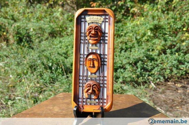 decoration murale en bois masque korean, Antiquités & Art