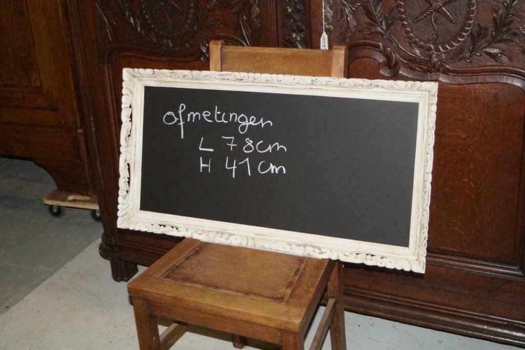 Oud brocante houten krijtbord L 78cm H 41cm, Ophalen of Verzenden, Gebruikt, Krijtbord