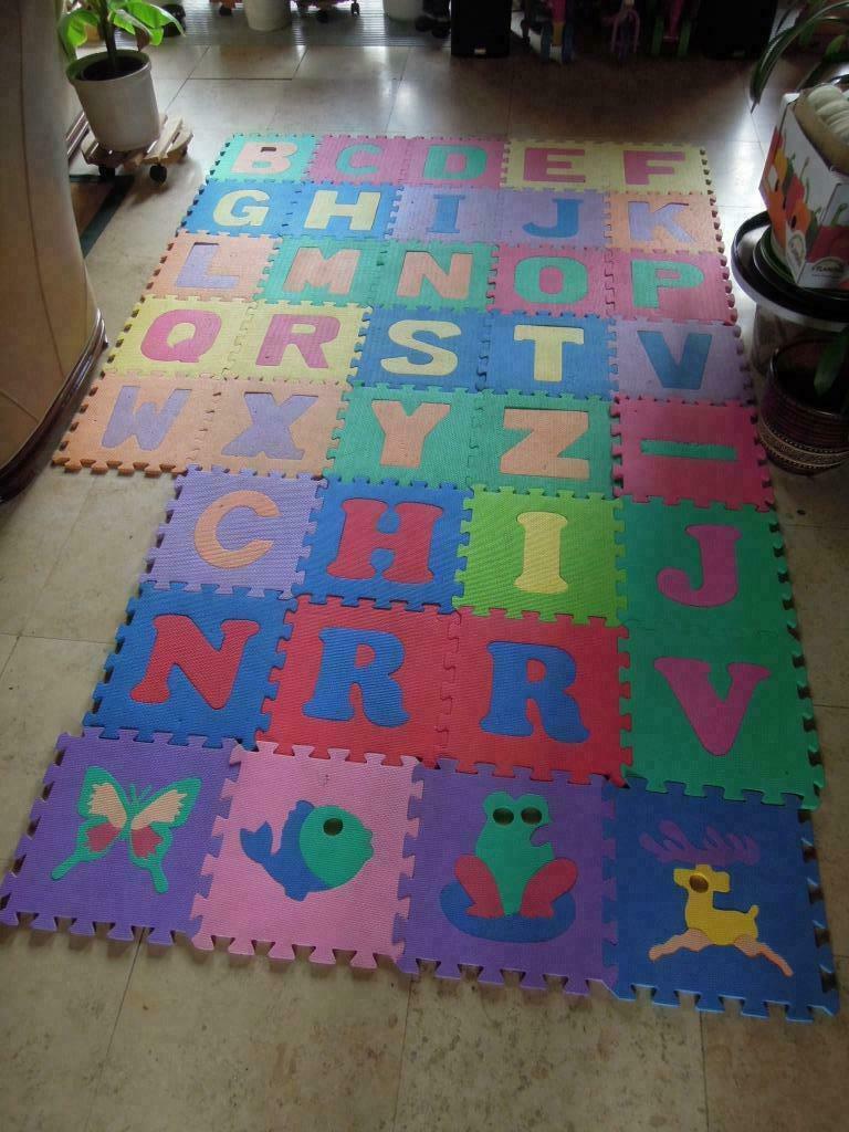 bouwpuzzel - puzzel mat vloertegels in mousse kinderen, Kinderen en Baby's, Speelgoed | Babyspeelgoed, Ophalen of Verzenden, Gebruikt