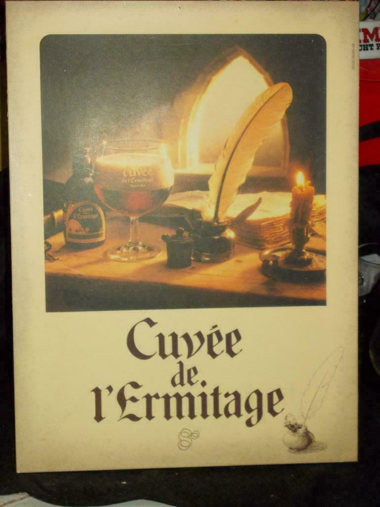 Beersign.Reclame In Karton.Cuvee De L'Ermitage, Enlèvement ou Envoi, Utilisé, Panneau publicitaire