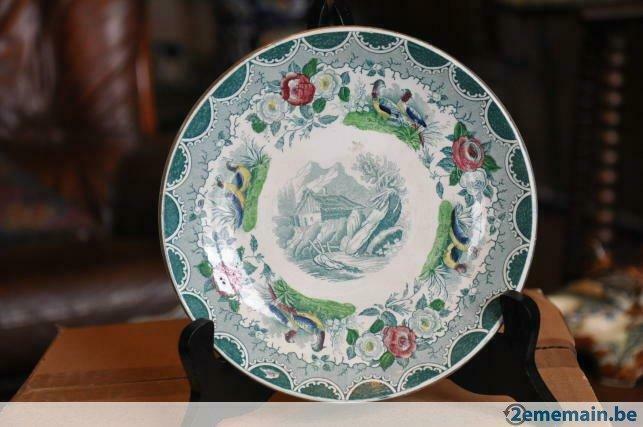 assiette sarreguemines decor chalet, Antiquités & Art