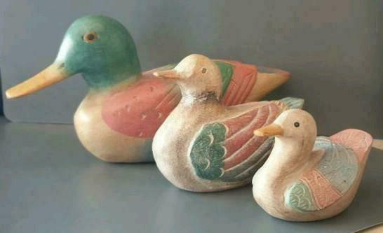 Lot de canards en bois colorés, Collections, Enlèvement ou Envoi, Comme neuf, Animal