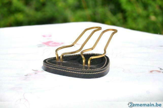 porte pipe de table en cuir  et laiton, Enlèvement ou Envoi