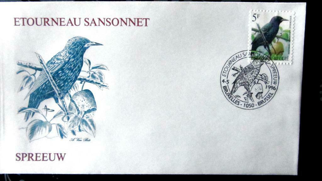 FIRST DAY COVER- VOGELS VAN BUZIN- DE SPREEUW, Ophalen of Verzenden, Gestempeld, Dier of Natuur