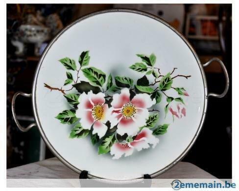 ancien plat a tarte faience cerclage métal, Enlèvement ou Envoi