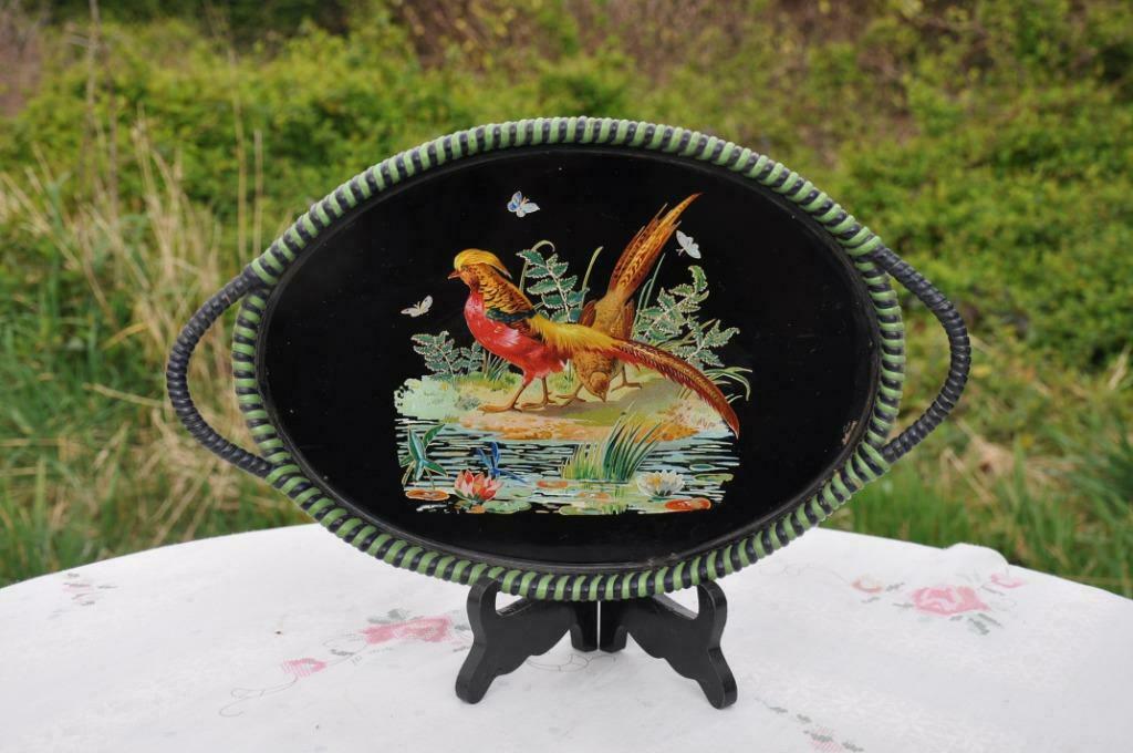 §  plateau oval art deco decor poule faisane, Enlèvement ou Envoi