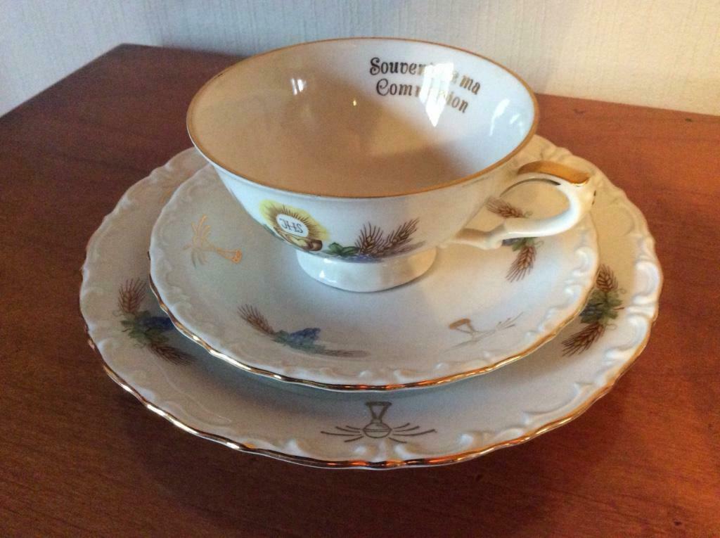 Setje H. Communie. Kahla porselein., Antiek en Kunst, Ophalen