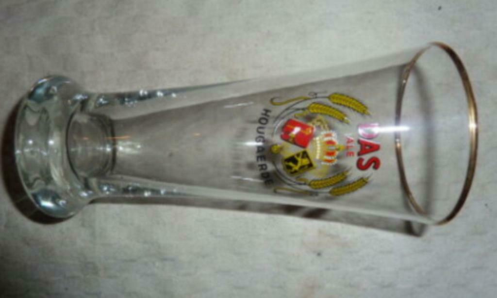 #B Bier glas DAS ALE - HOUGAERDE " fluitje ", Verzamelen, Ophalen of Verzenden, Nieuw, Bierglas