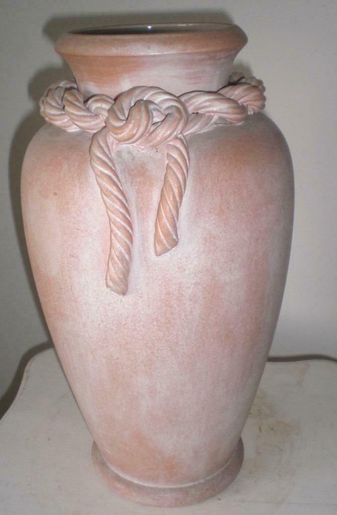 Gd vase look grès, int. faïence + torsade- Ht 40 cm - Impecc, Maison & Meubles, Accessoires pour la Maison | Vases, Comme neuf