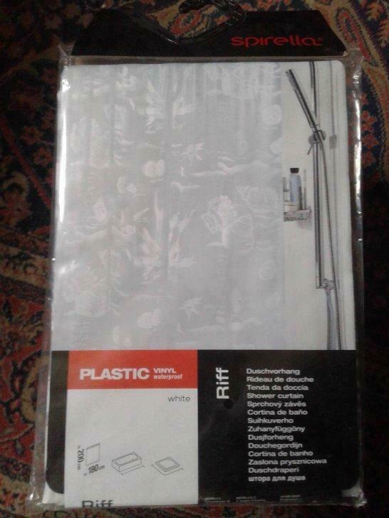 Spirella 'Riff' douchegordijn van PVC wit 180 x 200 cm, Ophalen of Verzenden, Nieuw, Overige kleuren, Overige typen