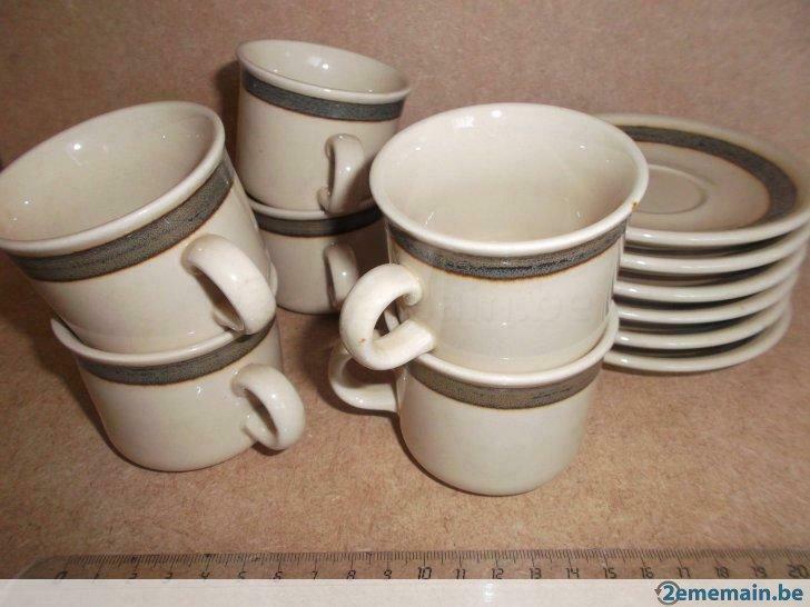 6 Tasses & 6 Sous-Tasses pour Cappucino, en faïence., Electroménager, Cafetières, Enlèvement ou Envoi, Neuf
