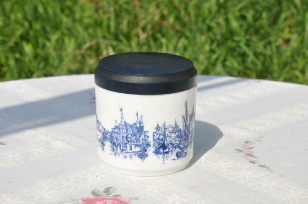 §  pot fumeur opaline de foire decor bleu (1), Enlèvement ou Envoi