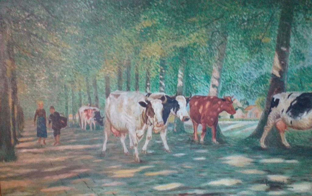 Tableau - Sunny Lane - 1931, huile d'après Emile Claus, Antiquités & Art, Art | Peinture | Classique, Enlèvement