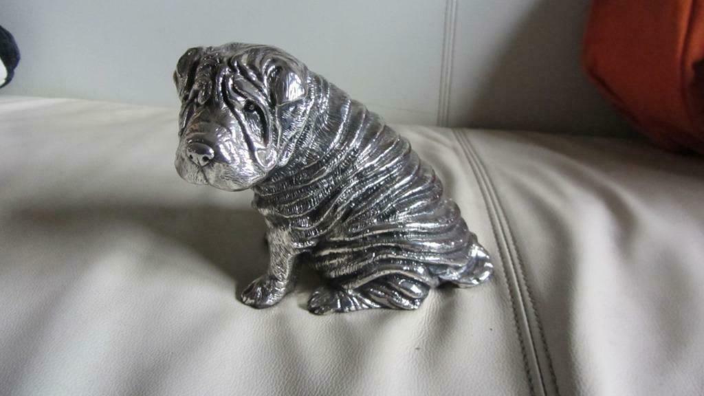 shar pei - statue en argent, Animaux & Accessoires, Enlèvement ou Envoi, Neuf