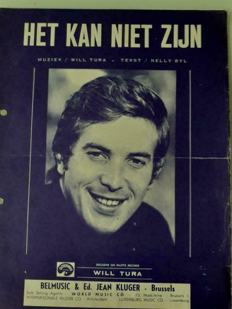Will Tura- Het kan niet zijn- sheetmusic! mooi ex., Boeken, Ophalen of Verzenden, Zo goed als nieuw, Artiest