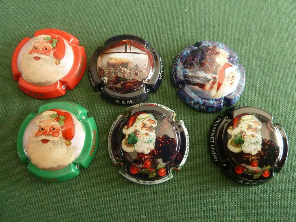 6 Champagne capsules Pessenet Didier kerst, Enlèvement ou Envoi, Comme neuf