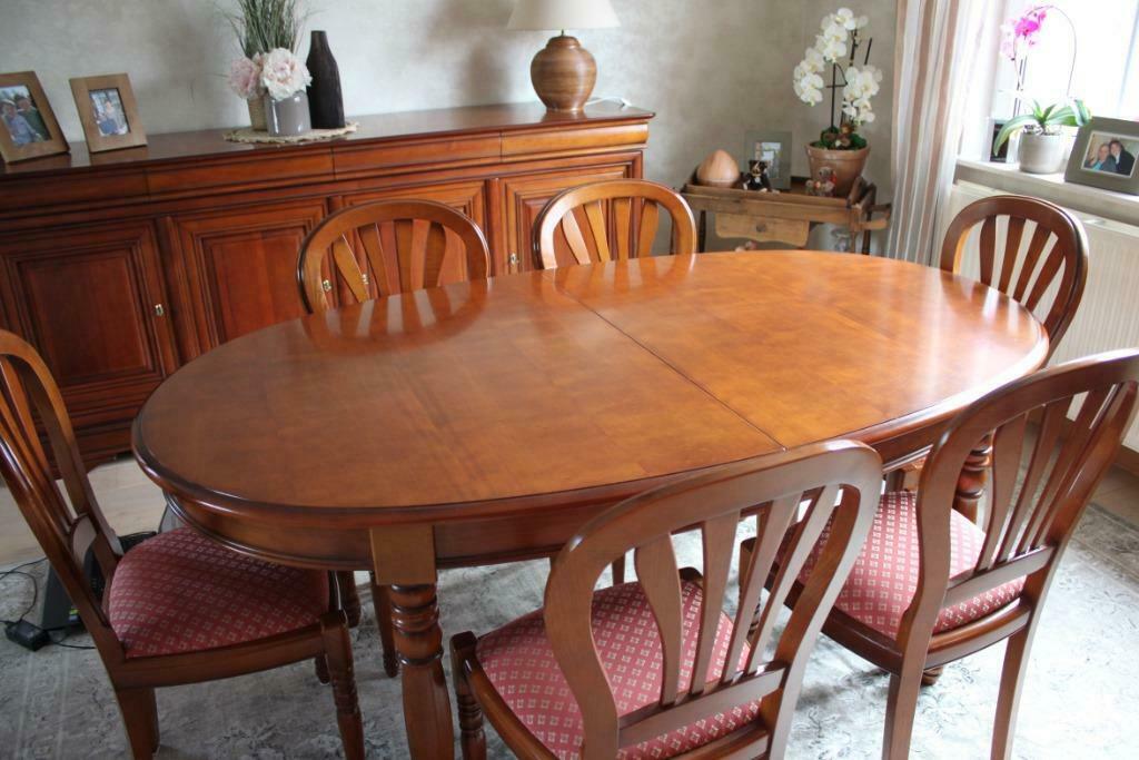 Salle à manger en mérisier., Avec tiroir(s), 200 cm ou plus, Cerisier, Enlèvement