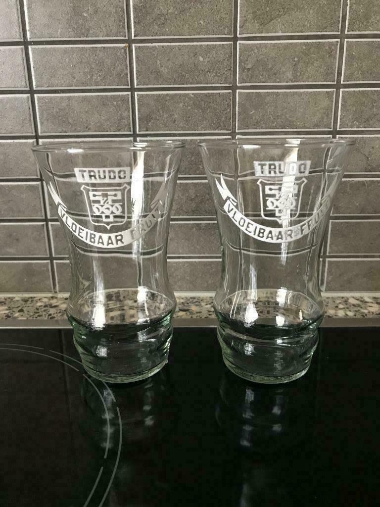 Trudo fruit liquide - verre à limonade 2 pièces, Collections, Marques de bière, Enlèvement ou Envoi, Comme neuf, Verre ou Verres