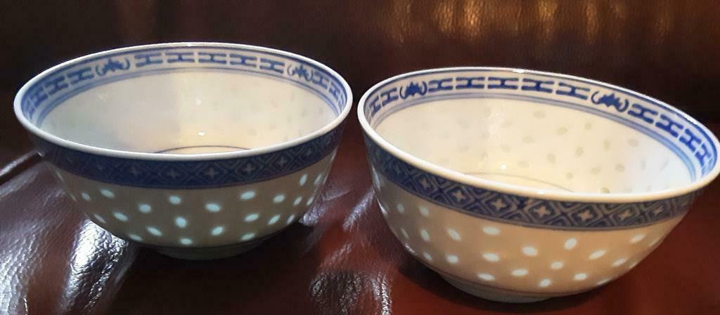2 bols à riz chinois 11,5cm, Enlèvement ou Envoi, Utilisé