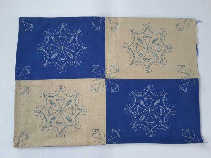 borduurkussen in Aïda canvas 34 x 48 cm blauw en ecru, Hobby en Vrije tijd, Naaien en Fournituren, Ophalen of Verzenden, Nieuw