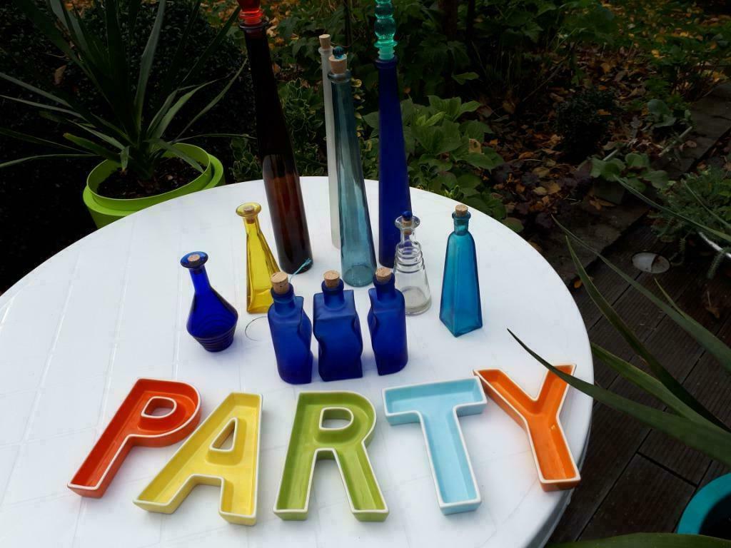 LOT DE FLACONS DECORATIFS EN VERRE COLORE, Ophalen of Verzenden, Gebruikt, Overige typen