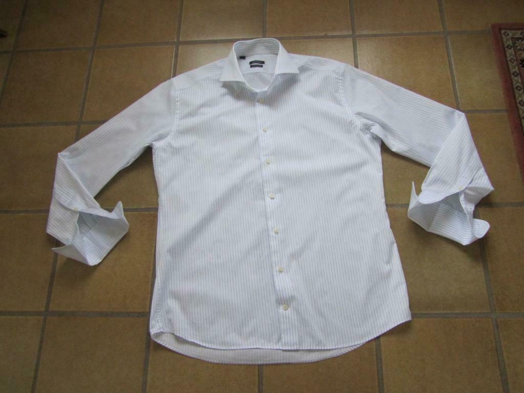 Suitsupply  wit /blauw gestreept overhemd maat 42/16,5, Tour de cou 41/42 (L), Enlèvement ou Envoi, Porté, Bleu