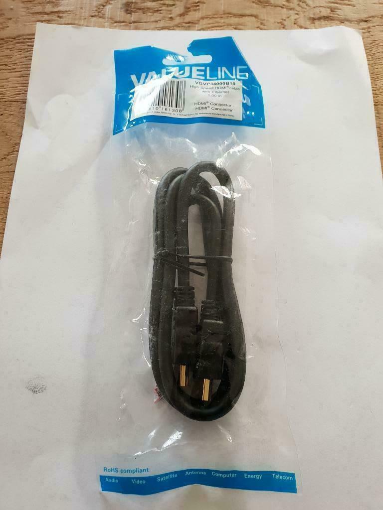 Cable High Speed HDMI male-HDMI male + Ethernet-1 metre-..., Enlèvement ou Envoi, Neuf, Moins de 2 mètres, Câble HDMI