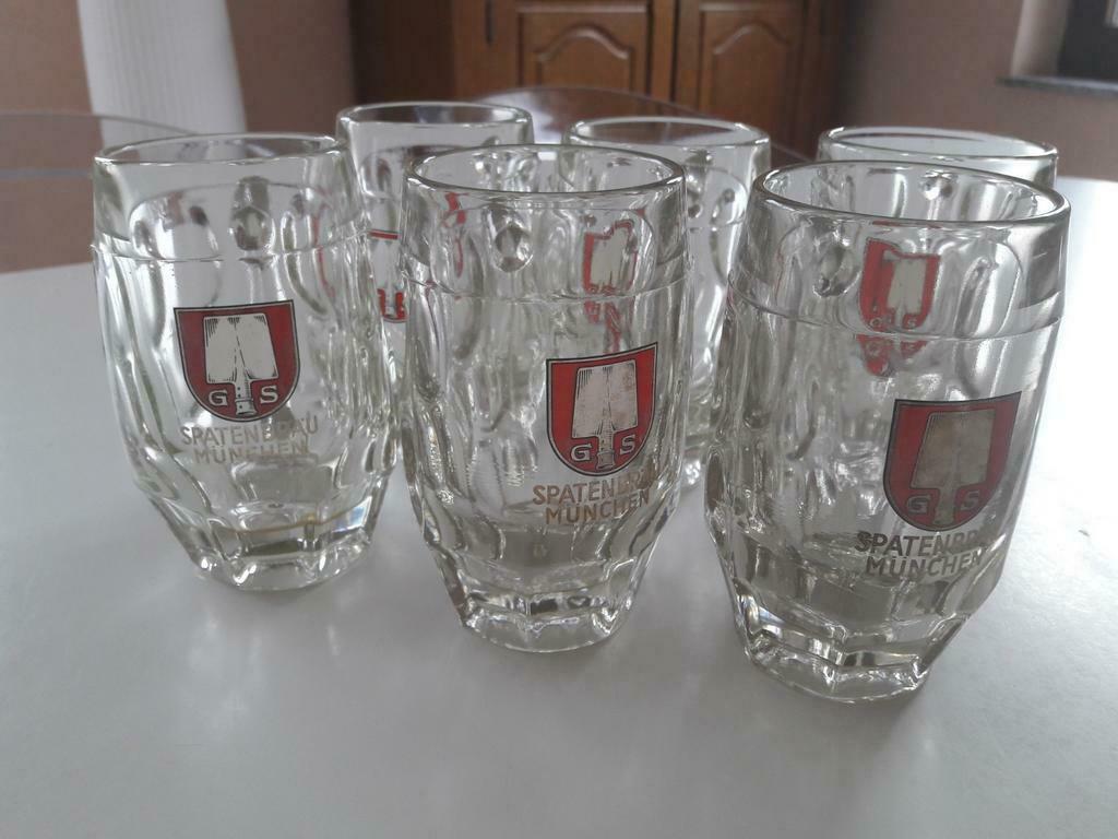 6 chopes à bière Spatenbrau Munchen, Enlèvement ou Envoi, Utilisé
