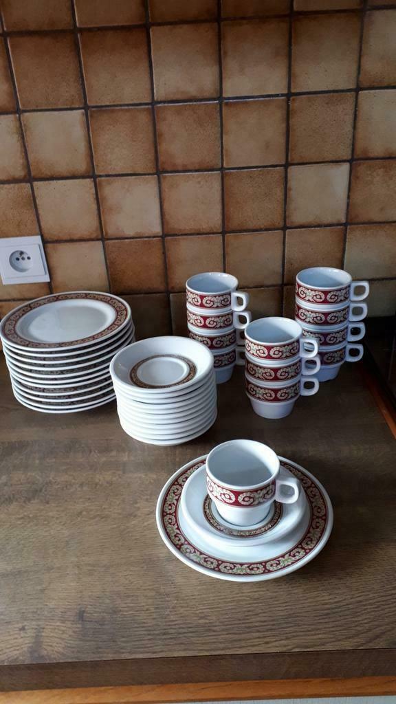 6 delig koffieservies hotelporselein, Gebruikt, Overige typen, Ophalen of Verzenden, Overige stijlen