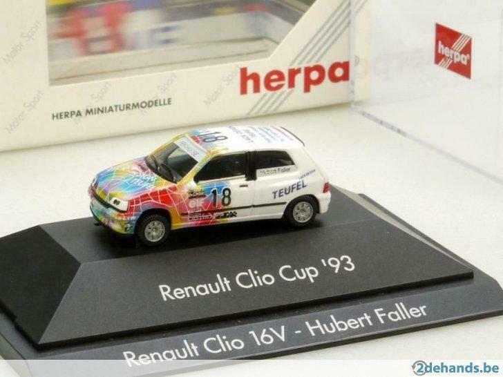 1:87 Ho Herpa Renault Clio 16V Cup 1993, Hobby en Vrije tijd, Ophalen of Verzenden, Nieuw, Auto