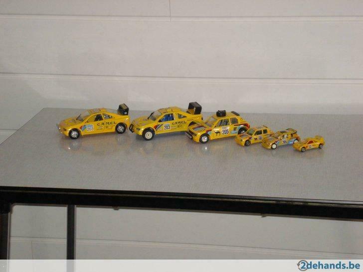 unieke verzameling mini autootjes Paris-Dakar Peugeot, Verzenden, Nieuw, Auto