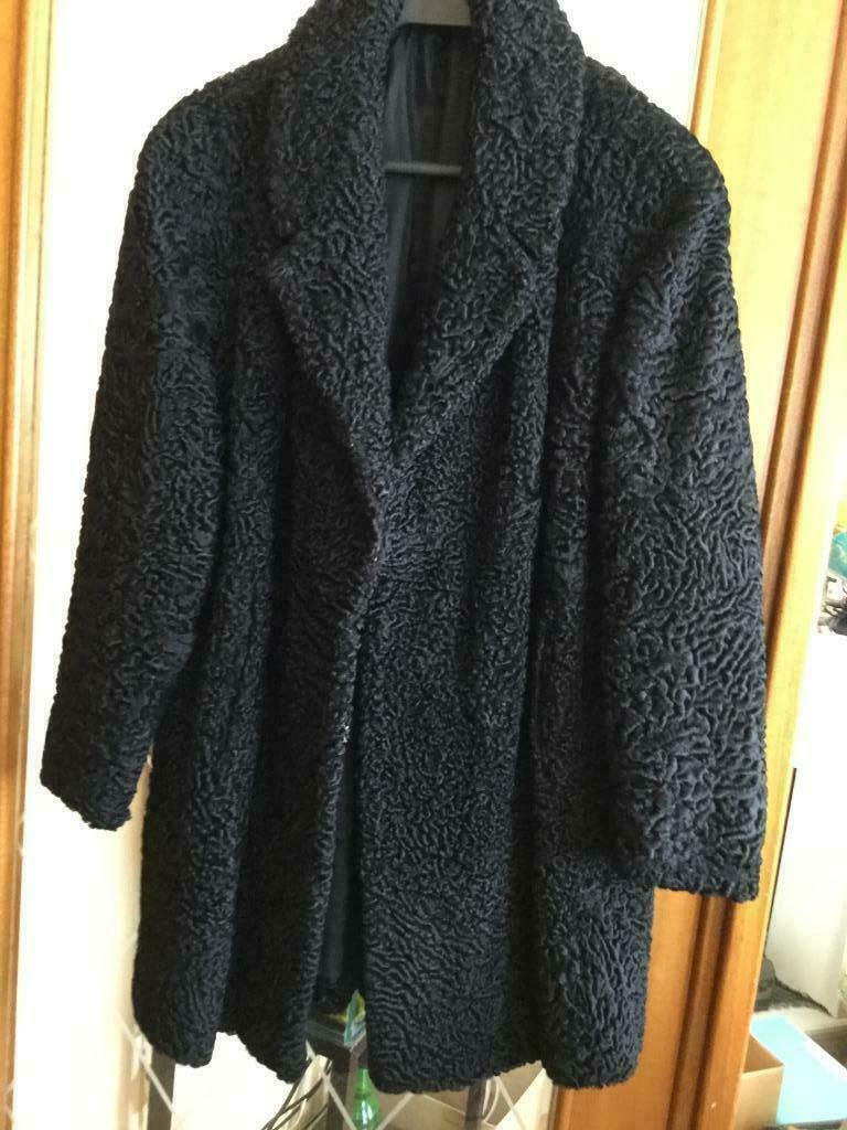 Veste en Astrakan, Comme neuf, Taille 42/44 (L), Noir