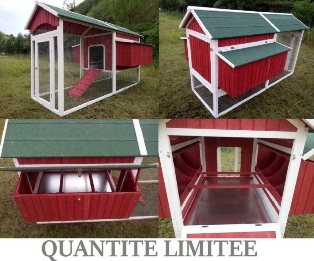 Poulailler XXL abri 12 poules 8 pondoirs abri coq enclos XXL, Envoi, Neuf, Poulailler