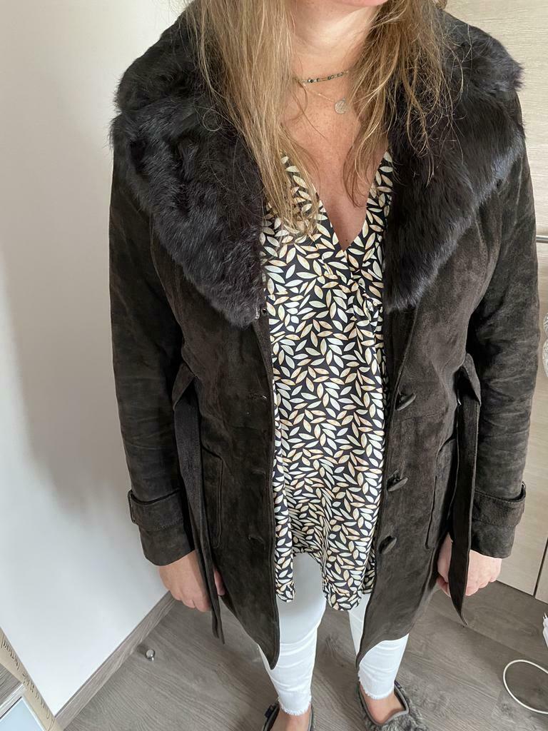 Veste en croûte de cuir Oakwood L, Oakwood, Porté, Taille 42/44 (L), Brun