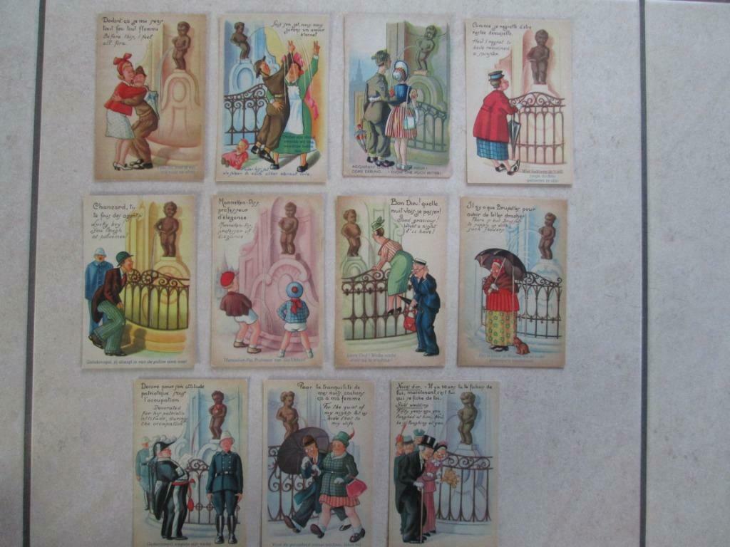 11 humoristische postkaarten Manneke Pis, Envoi