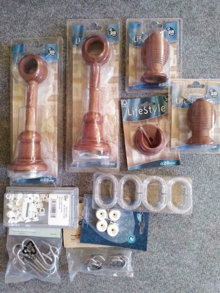 Lot d'attaches tentures, Enlèvement, Neuf, Bois