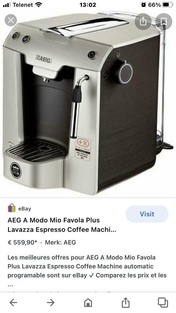 AEG koffiemachine met melkopschuimer, Ophalen of Verzenden, Zo goed als nieuw, Koffiemachine