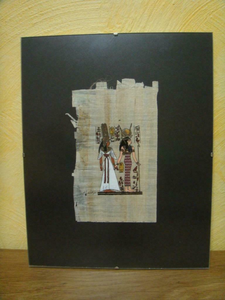Papyrus peint Egyptien, Enlèvement ou Envoi, Comme neuf