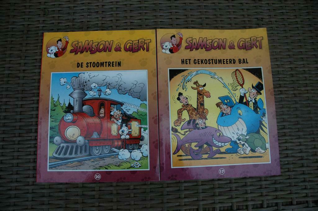 2 stripverhalen van samson & Gert, Meerdere stripboeken, Ophalen of Verzenden, Zo goed als nieuw, Studio 100