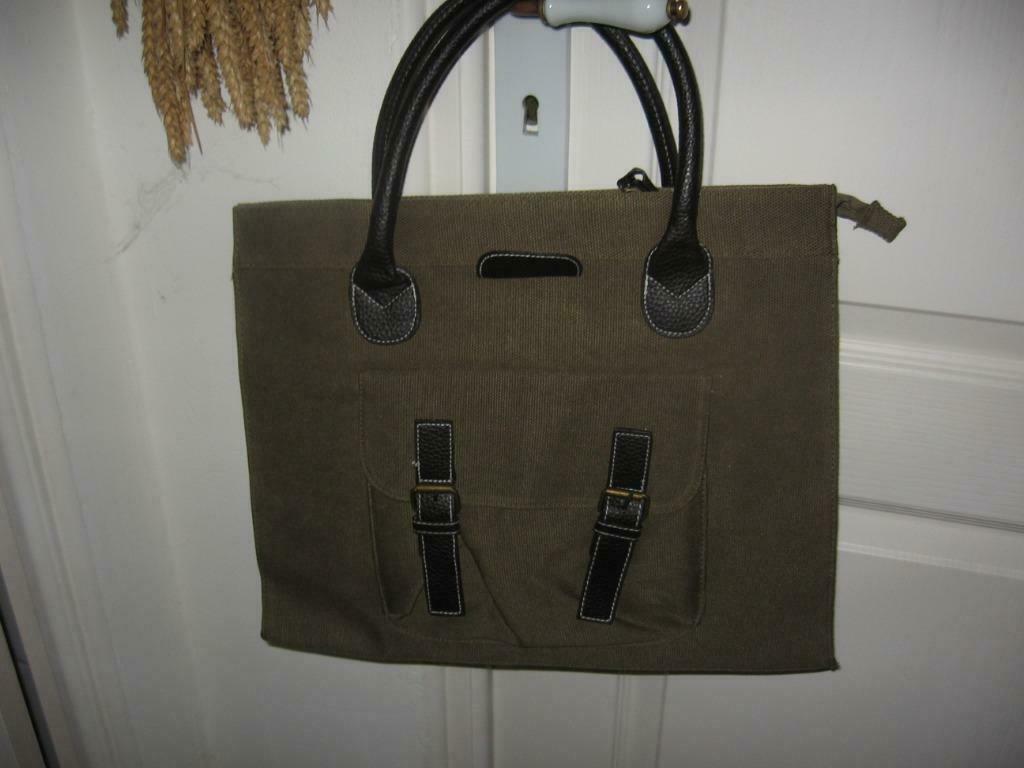 Sac à main pour courses de couleur kaki avec anses et, ferme, Enlèvement ou Envoi, Neuf, Autres couleurs, Autres types