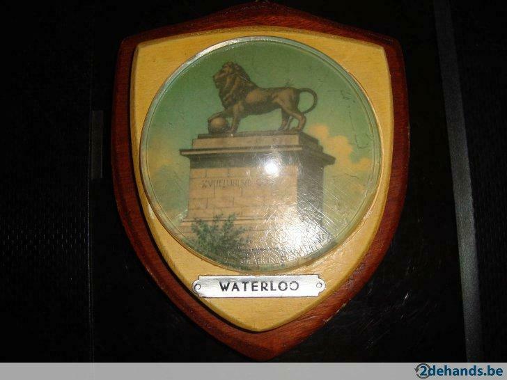 Brocante souvenir plaquette leeuw van Waterloo, Verzamelen, Militaria | Algemeen, Ophalen of Verzenden, Overige soorten, Embleem of Badge