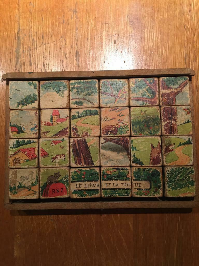 Puzzel houten blokken, Antiek en Kunst, Ophalen of Verzenden