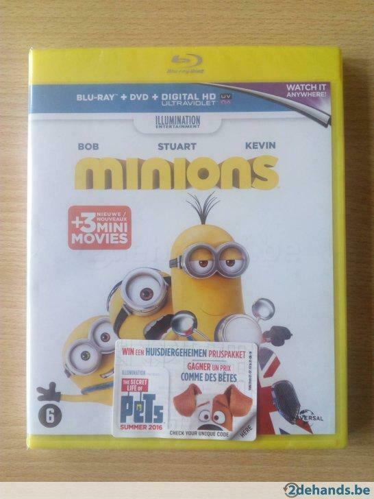 Minions Blu-ray + DVD + Digital HD Nieuw, Alle leeftijden, Ophalen, Film