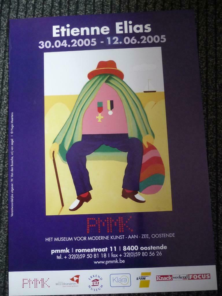ETIENNE ELIAS - MOOIE AFFICHE - PMMK OOSTENDE, Ophalen of Verzenden