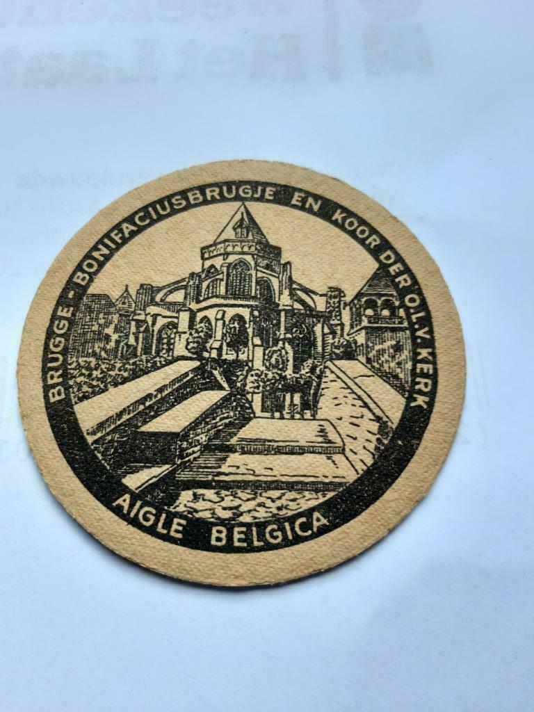 oude bierkaartje :aigle belgica  Brugge, Collections, Enlèvement ou Envoi