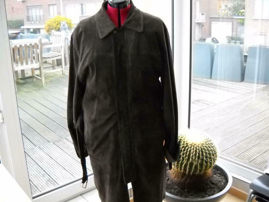 Lange heren jas suede, Kleding | Heren, Jassen | Winter, Ophalen, Gedragen, Maat 52/54 (L), Bruin