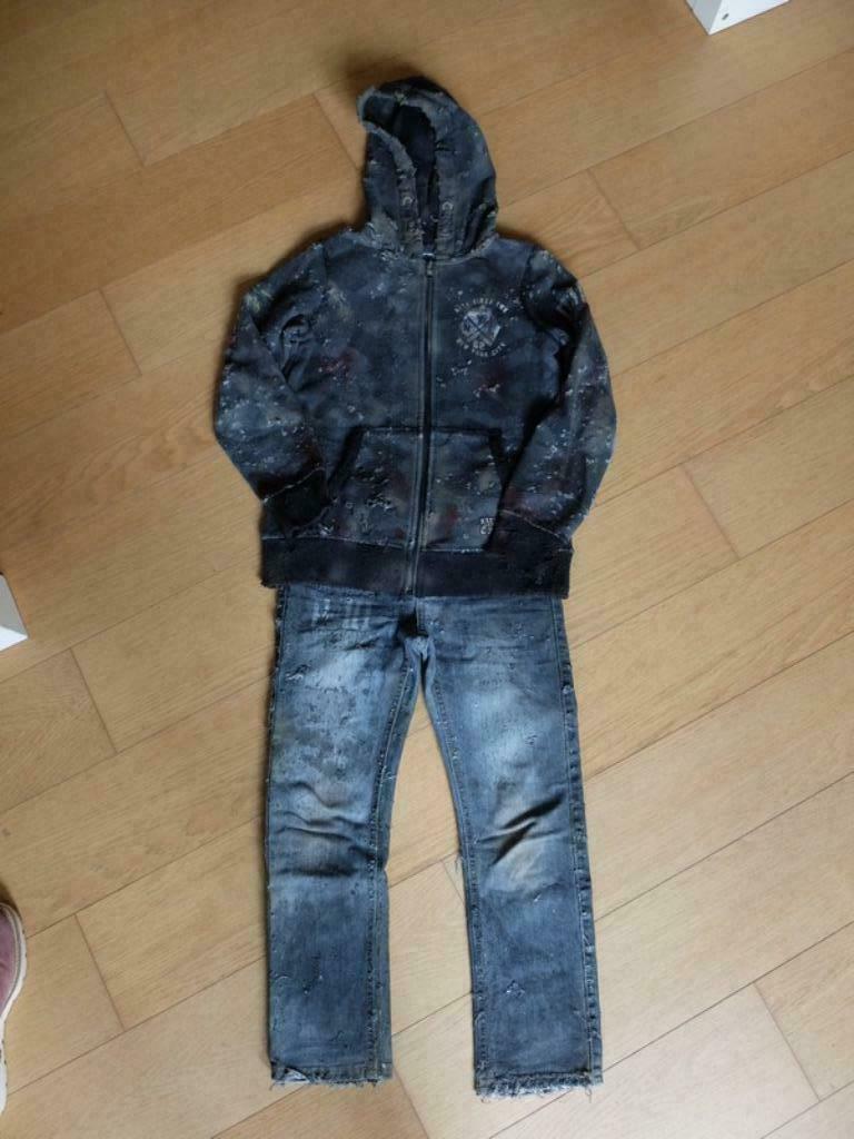 verkleedkleren: zombie/vampierslayer/... Maat 128 (jongen), Kinderen en Baby's, Carnavalskleding en Verkleedspullen, Gebruikt